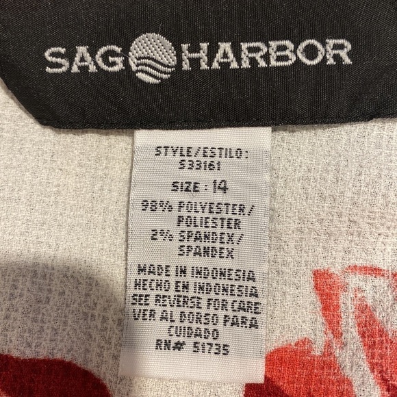D womens Sag Harbor casual long sleeve stretch floral button top size 14. EUC - Picture 3 of 3